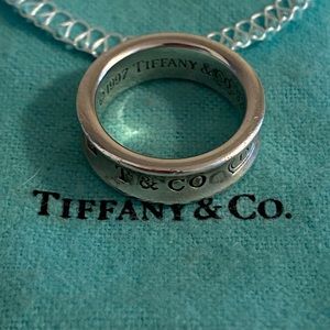 Tiffany & Co Sterling Silver 1837 Concave Ring